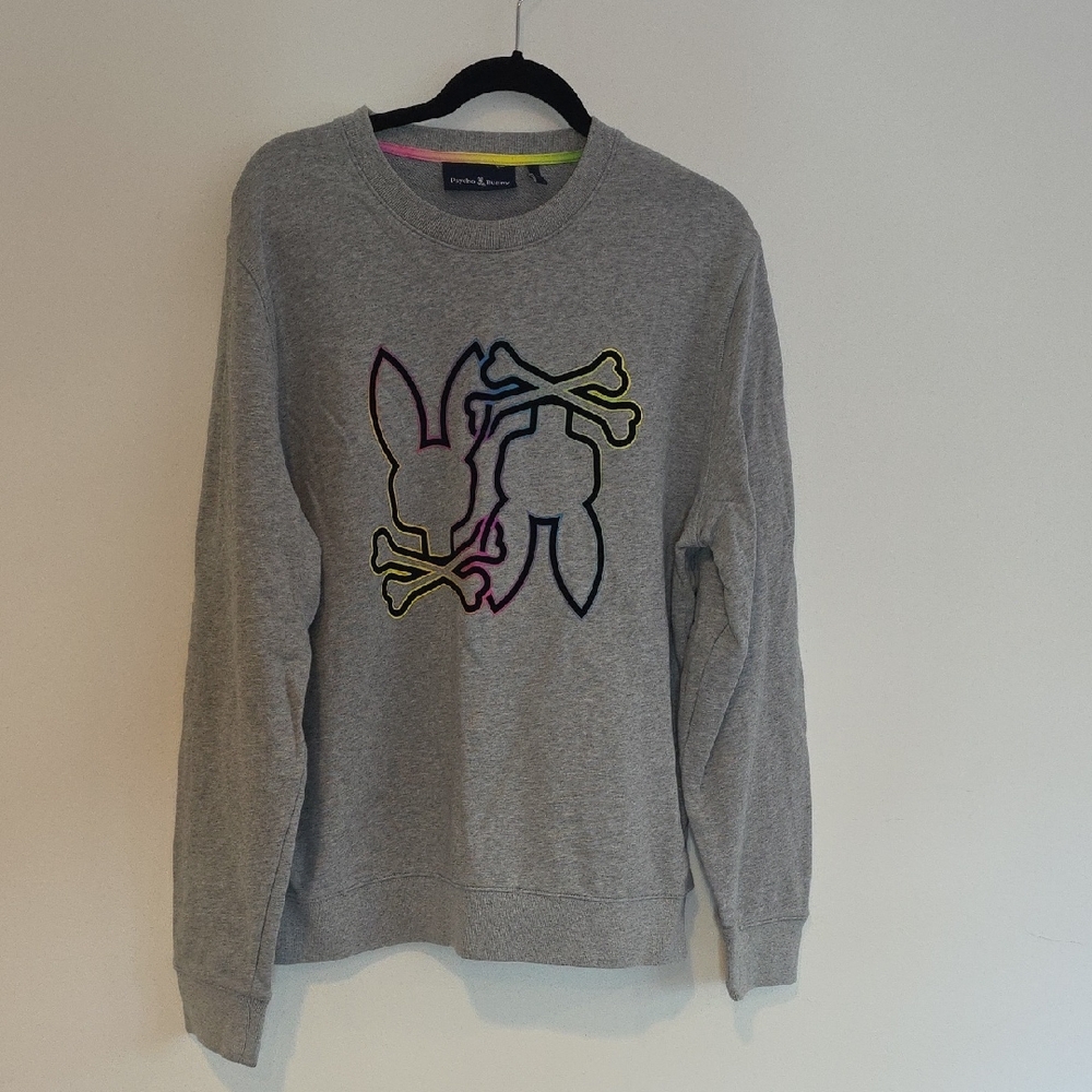 Psycho Bunny Gray Sweatshirt with Colorful Accents